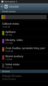 16GB model hlásil dostupnou paměť o velikosti 10,36 GB