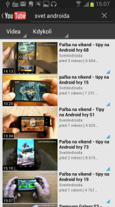 Přehrávač videí z portálu Youtube