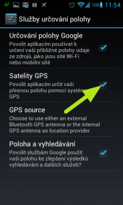 Povolte Satelity GPS