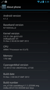 CyanogenMod 10 na Samsungu Galaxy Note II