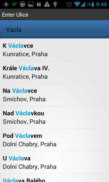 MapFactor Navigator: vyhledávání