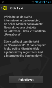 Mobilní bankovnictví je nutné aktivovat a autorizovat aplikaci