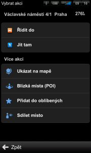 Sygic: GPS Navigation: možnosti dalšího upřesnění