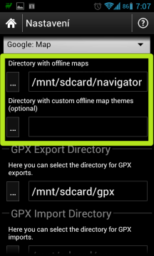 Rychlý výběr offline map a podpora motivů