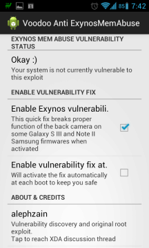 Galaxy S II s CyanogenModem 9.1 prý není zranitelný.