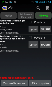 Titanium Backup zvládá automatické zálohy