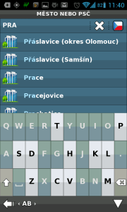 Inteligentní klávesnice usnadňuje zadání cíle cesty