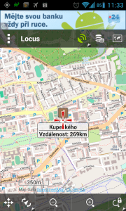 Locus s podklady OpenStreetMap