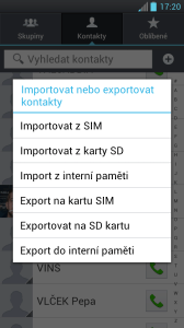 android kontakty sim