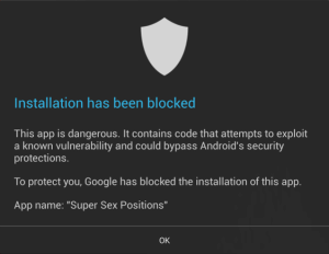 V případě pokusu o instalaci škodlivé aplikace ji ochrana zablokuje