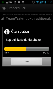 c:geo zapisuje keše do databáze