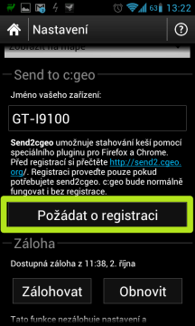 Požádat o registraci
