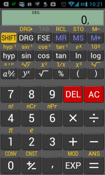 RealCalc odpovídá designem a rozložením kláves reálným kalkulačkám
