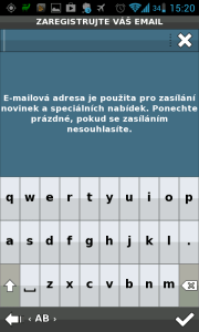 Můžete zaregistrovat svůj e-mail, na který vám budou zasílány novinky