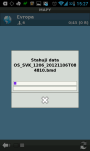 Probíhá stahování mapových podkladů