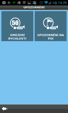 Sekce Upozornění