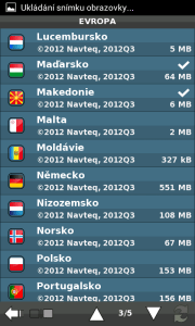 Velikost mapových podkladů Navteq pro evropské země
