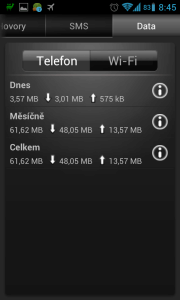 DroidStats - statistiky přenesených dat