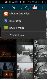 Přímo z Galerie můžete nahrávat obrázky do Ubuntu One