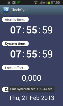 Přesné seřízení času s aplikací ClockSync