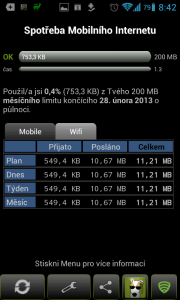 3G Watchdog: spotřeba dat přes Wi-Fi