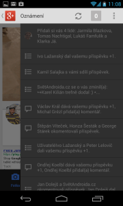 Oznámení aplikace Google+