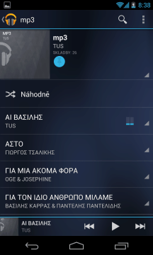 Zobrazení skladeb v albu