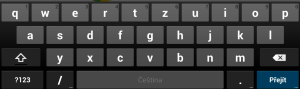 Klávesnice v režimu na šířku
