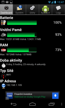 Android System Info: takto je na tom Nexus 4 s interní a operační pamětí
