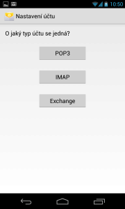 Podporovány jsou protokoly POP3, IMAP a Exchange server