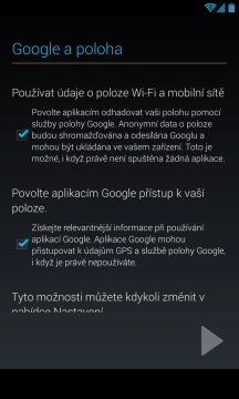 Vyjádření (ne)souhlasu s použitím polohy Google
