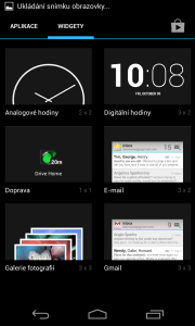 Výchozí systémové widgety