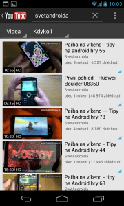 Samozřejmě nechybí aplikace pro práci s portálem Youtube