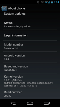 Galaxy Nexus s Androidem 4.2.2