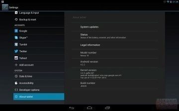 Nexus 10 s Androidem 4.2.2