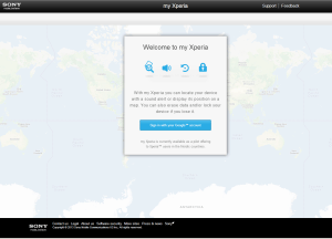 Úvodní stránka webu My Xperia