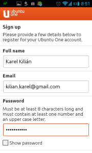 Zadáte jméno, e-mail a heslo