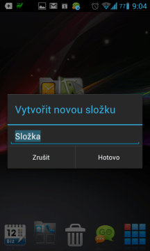 Zadat název složky