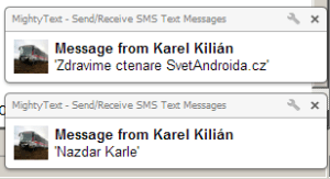 Oznámení o nové textové zprávě