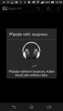 DM Rádio vyžaduje připojení sluchátek