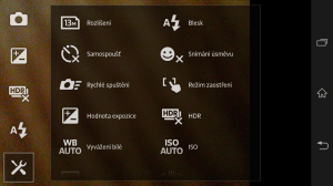 Možnosti nastavení fotoaparátu
