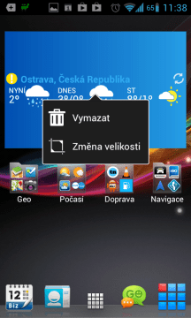 Oceňujeme možnost změny velikosti widgetů