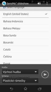 Nastavení SenseMe slideshow
