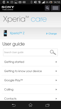 Sony Xperia Care