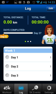 Couch-to-5K: záznamy o běhání