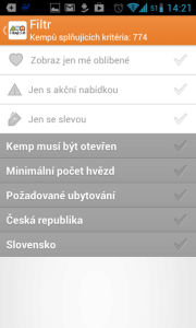 Kempy v ČR a na Slovensku: možnosti filtrování