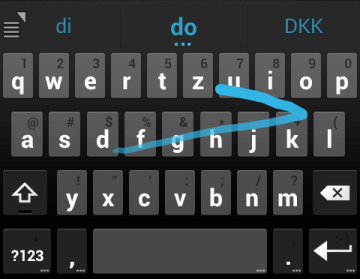 Na klávesnici můžete psát tahem prstu