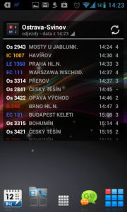 NaVlak – Nádražní tabule: widget na plochu