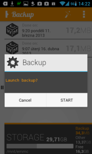 Spouštíme zálohování