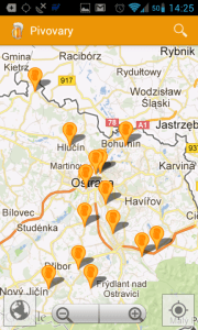 Pivovary (CZ/SK): pivovary v mapě